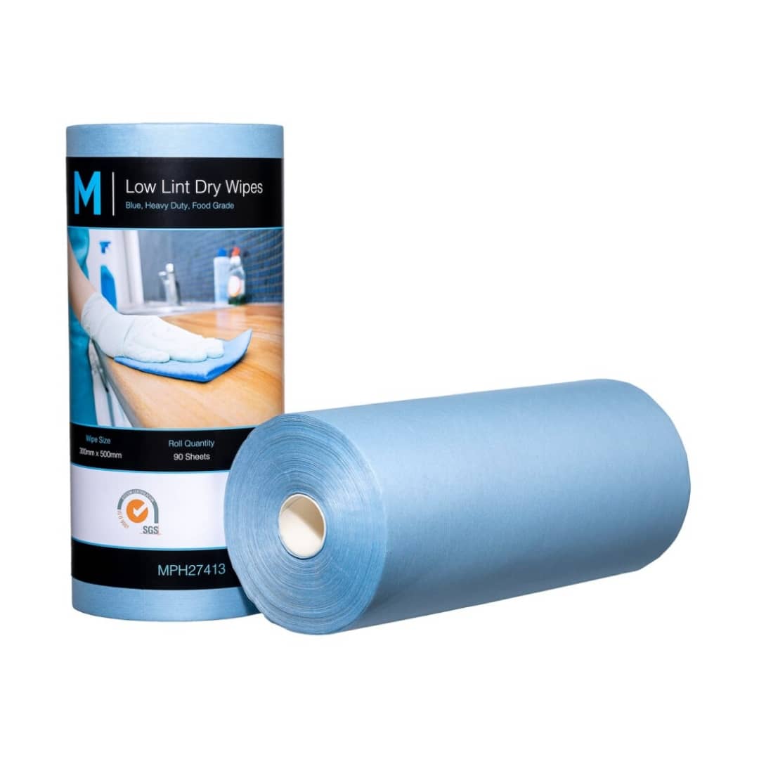 Low Lint Dry Wipes - Blue 300mm x 500mm 90 Sheets 80gsm