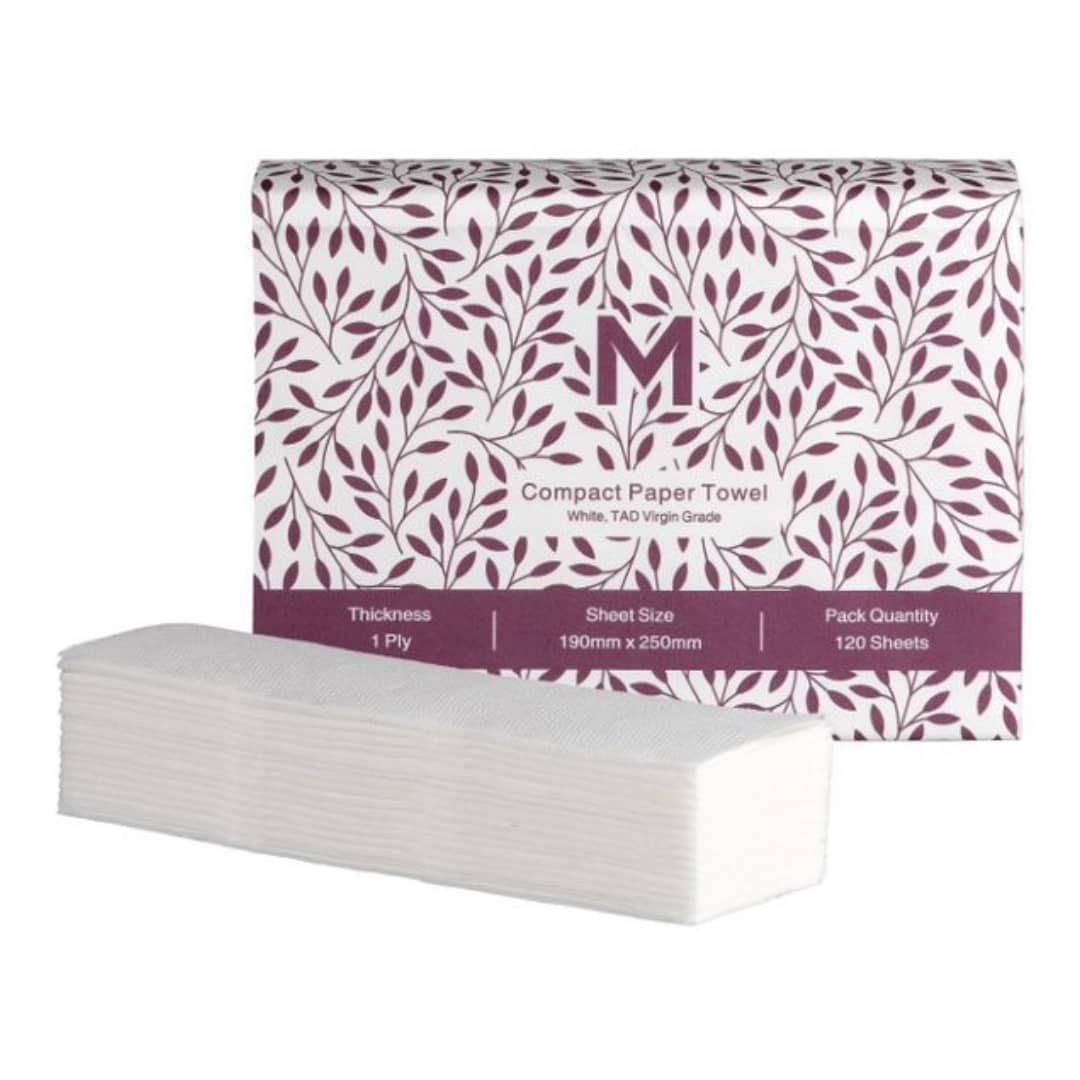 Luxury TAD Compact Paper Towel - White, 1 Ply, 200mm x 250mm, FSC® Mix - 2400 Sheets/Box