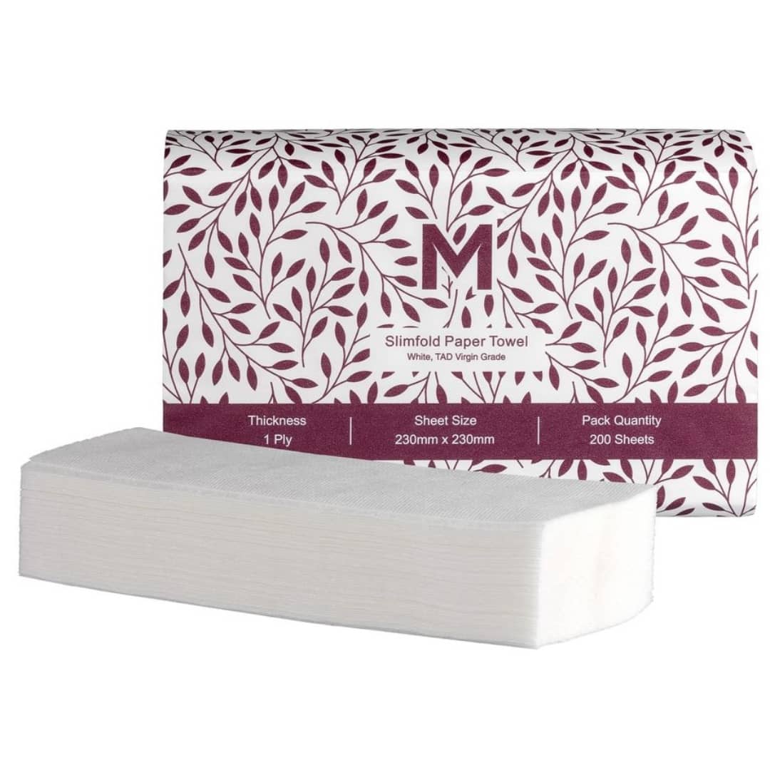Luxury TAD Slimfold Paper Towel - White, 230mm x 230mm, 1 Ply, FSC® Mix - 4000 Sheets/Box