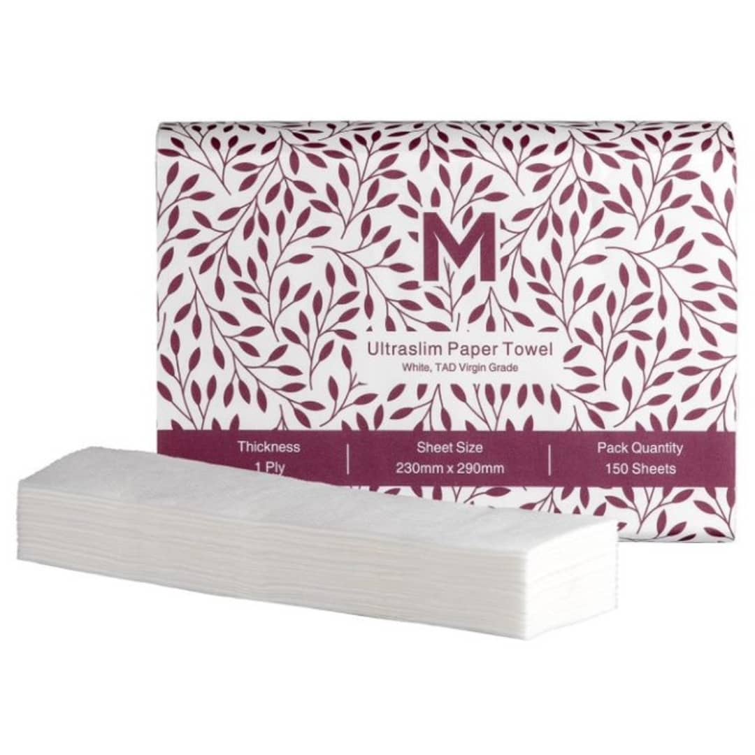 Luxury TAD Ultraslim Paper Towel - White, 230mm x 290mm, 1 Ply, FSC® Mix - 3000 Sheets/Box
