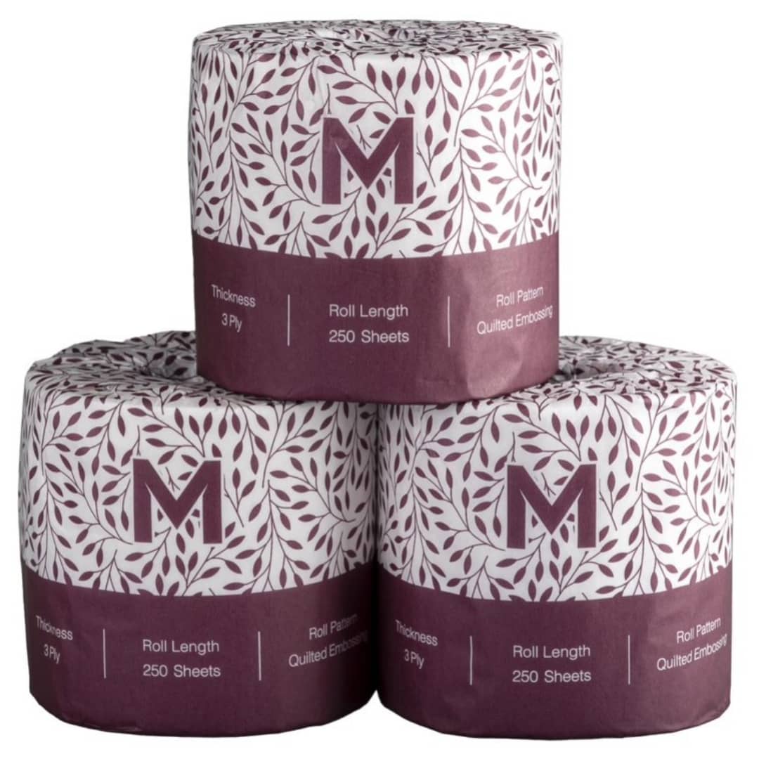 Luxury Wrapped Toilet Tissue Boxed - White, 3 Ply, 250 Sheets, FSC® Mix - 48 Rolls/Box