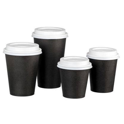 Black single wall PE paper cups 6oz 230ml 80mm diameter 1000 per box