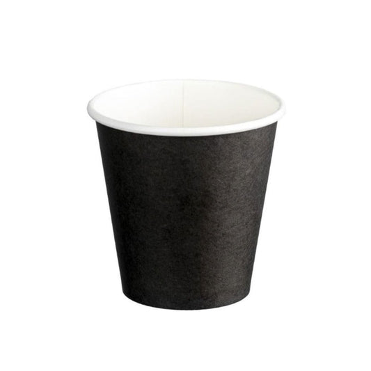 Black single wall PE paper cups 4oz 120ml 62mm diameter 1000 per box