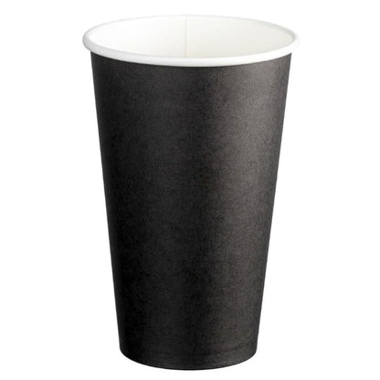 Black single wall PE paper cups 16oz 510ml 90mm diameter 1000 per box