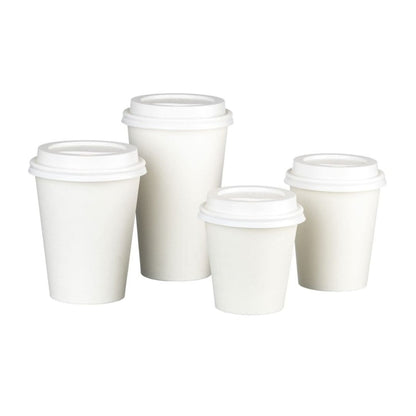 Single Wall PE Paper Cups - White, 4oz, 120ml, 62mm Diameter - 1000 Cups/Box