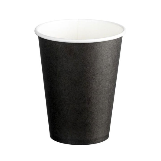 Black 12oz 390ml double wall PE paper cups 90mm diameter