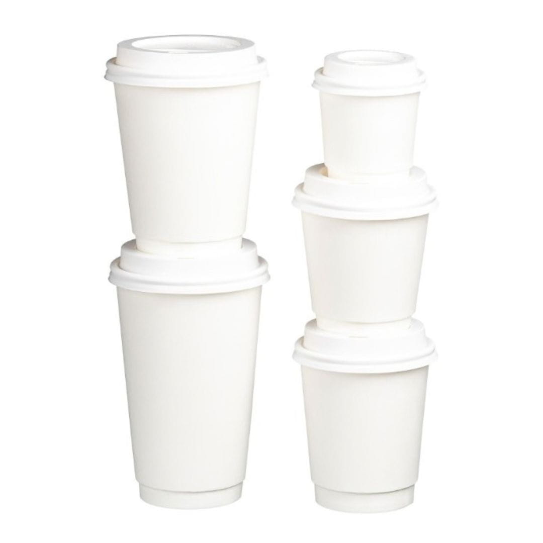 White 4oz 120ml double wall PE paper cups 62mm diameter