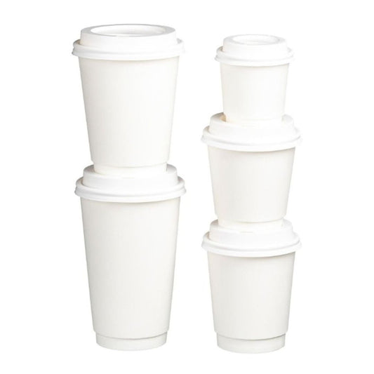 White 4oz 120ml double wall PE paper cups 62mm diameter