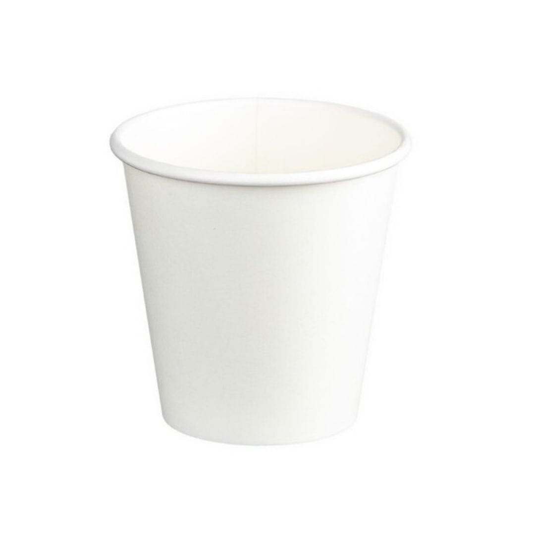 White 6oz 230ml double wall PE paper cups 80mm diameter