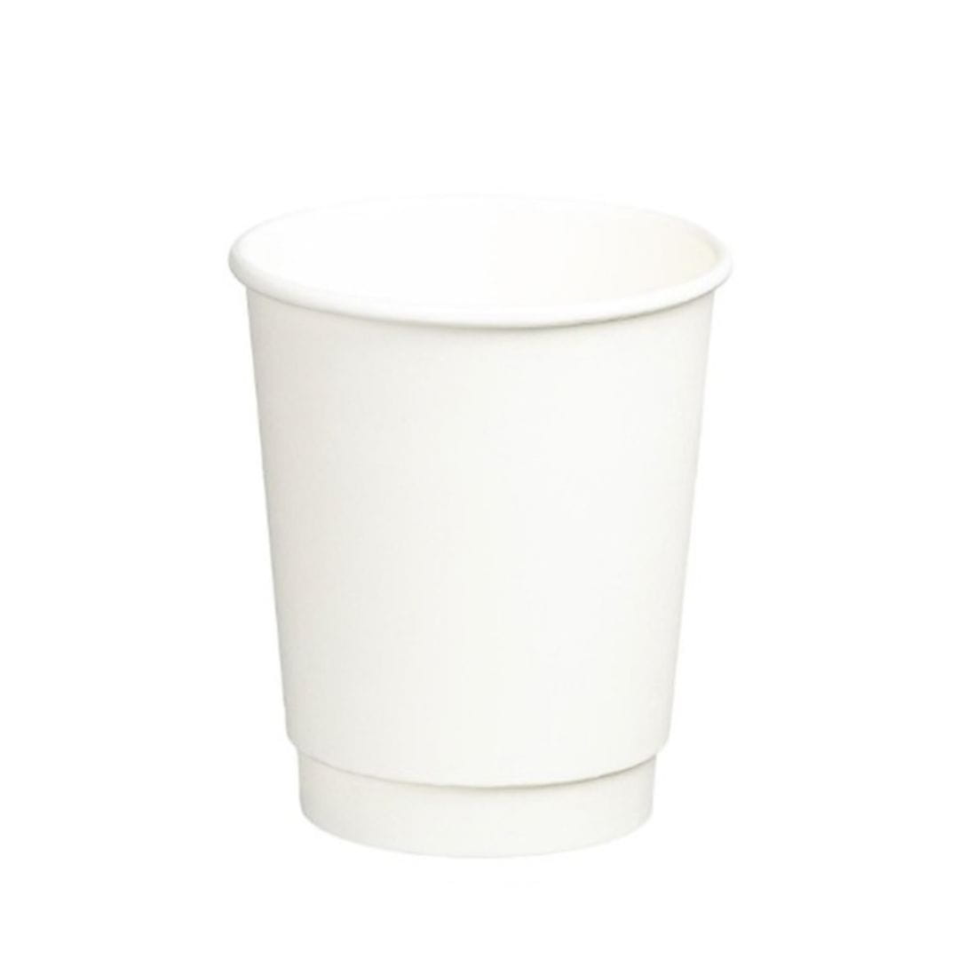 White 8oz 280ml double wall universal PE paper cups 90mm diameter