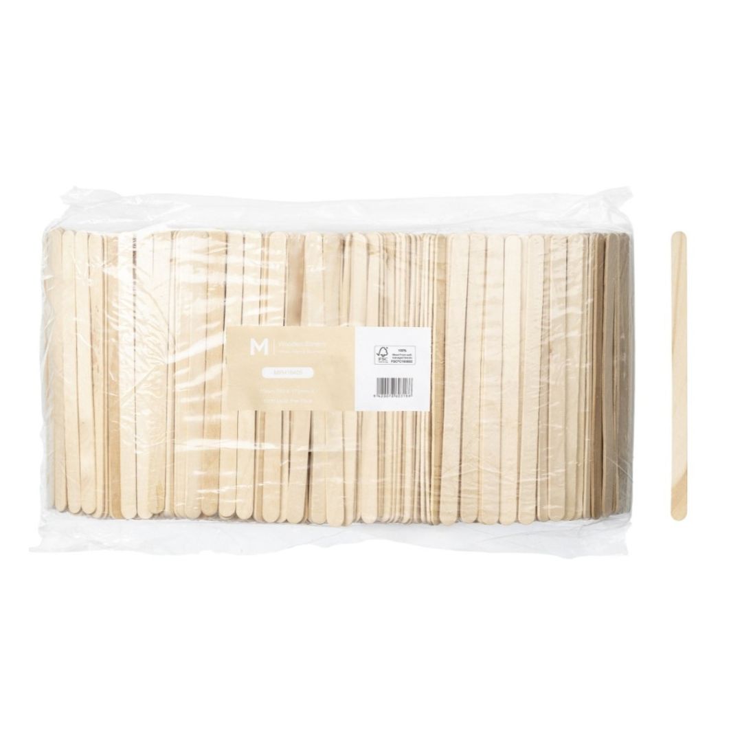 Natural wooden beverage stirrer sticks 10mm x 175mm FSC 100% 10,000 per box