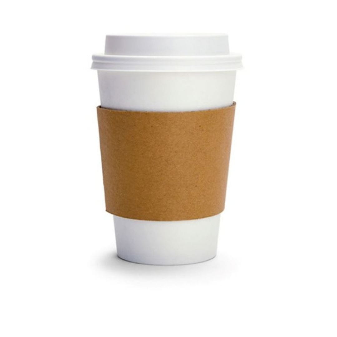 Brown cardboard cup holder sleeve 80mm 270gsm for hot drinks