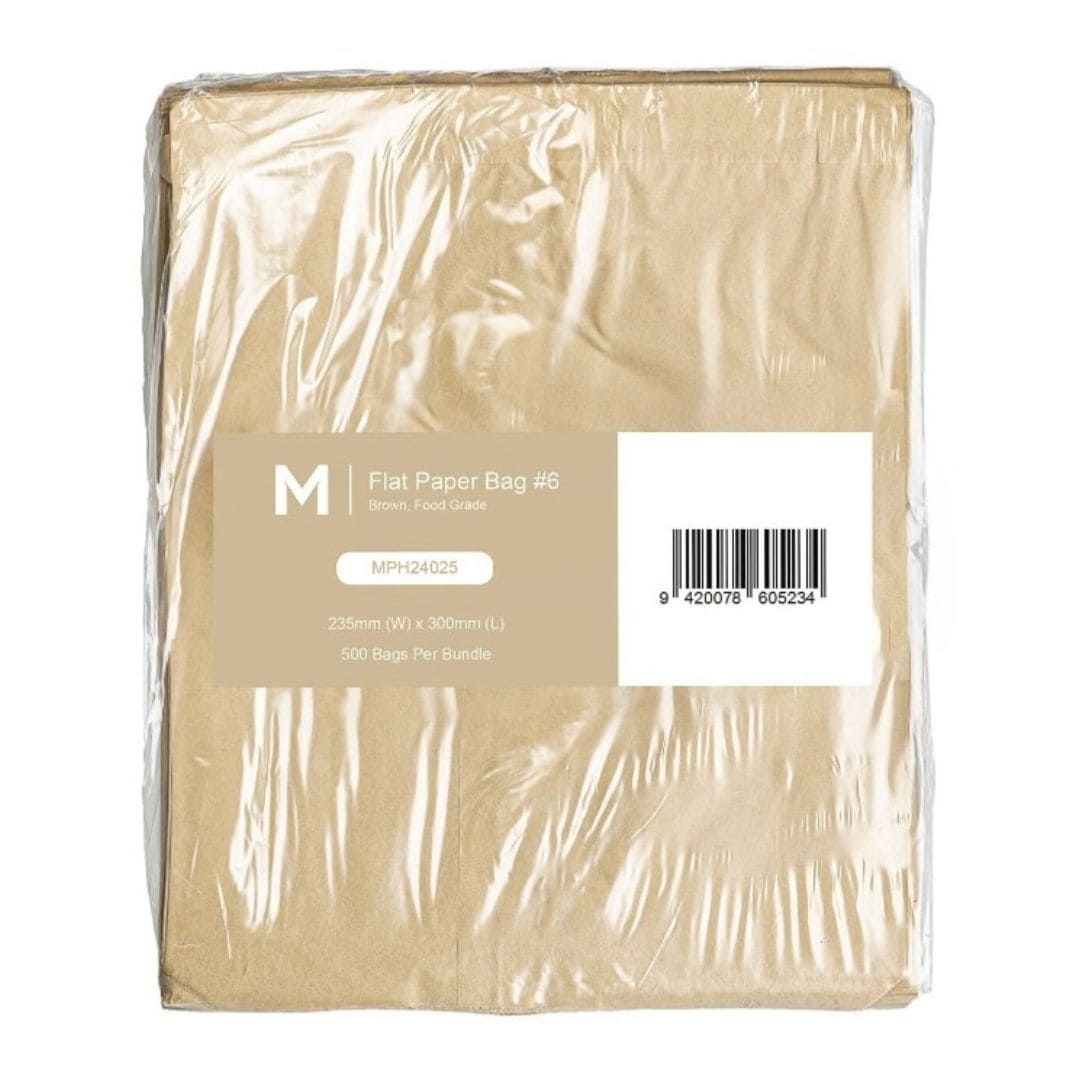 Brown flat paper bags 235x300mm 40gsm 2000 bags per box