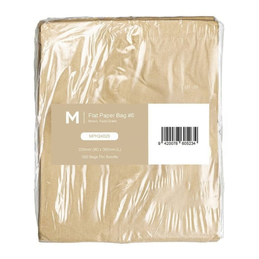Brown flat paper bags 235x300mm 40gsm 2000 bags per box