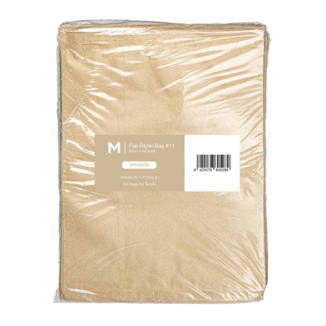 Brown flat paper bags 305x410mm 50gsm 1000 bags per box