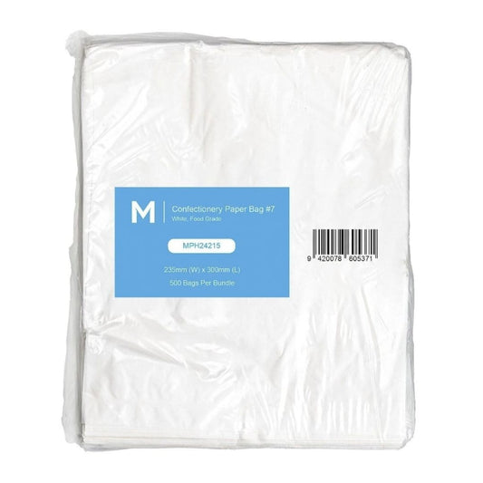 White flat confectionery paper bags 235x300mm 35gsm 2000 bags per box