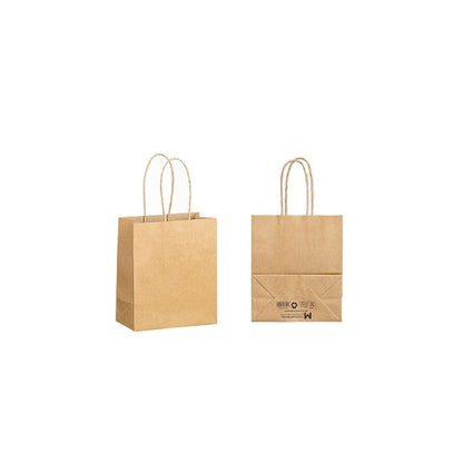 Brown twist handle paper bags 140x75x165mm FSC Recycled 500 bags per box