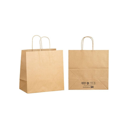 Brown S twist handle paper bags 280x150x280mm FSC Recycled 250 bags