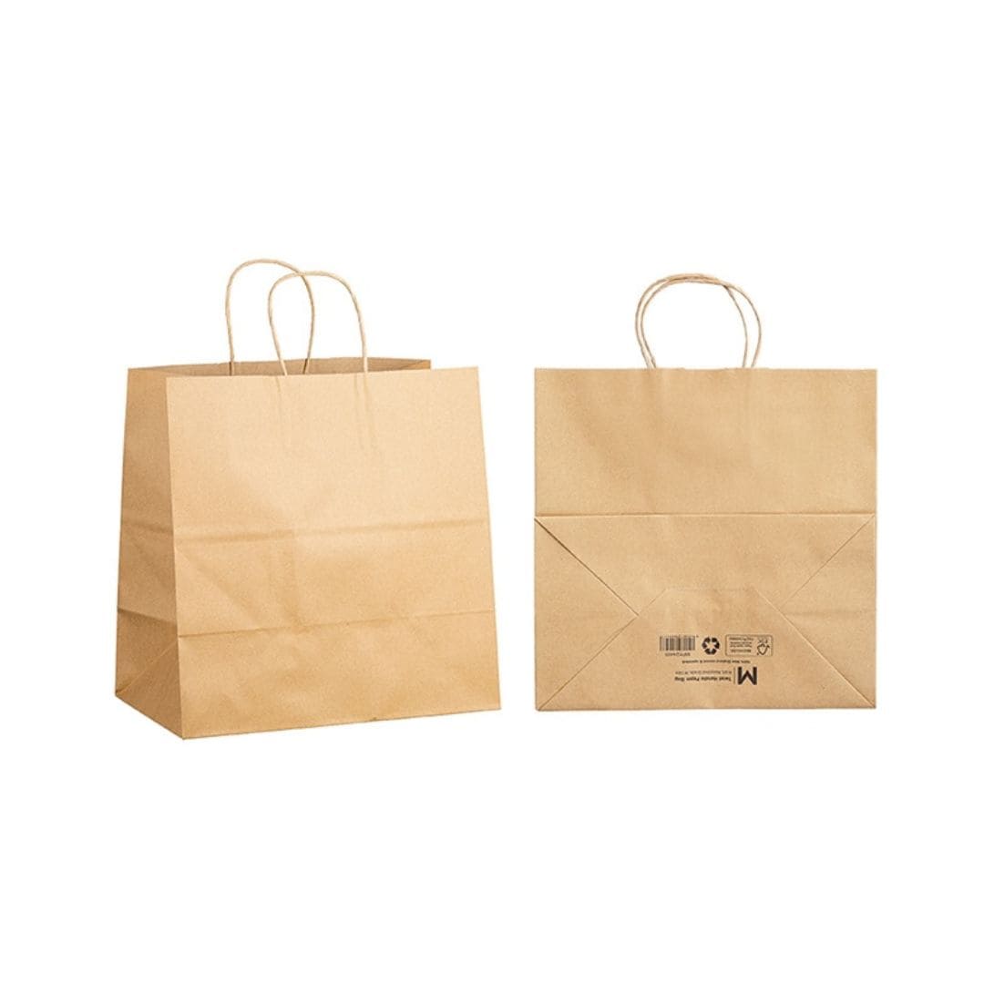 Brown M twist handle paper bags 305x175x305mm FSC Recycled 250 bags