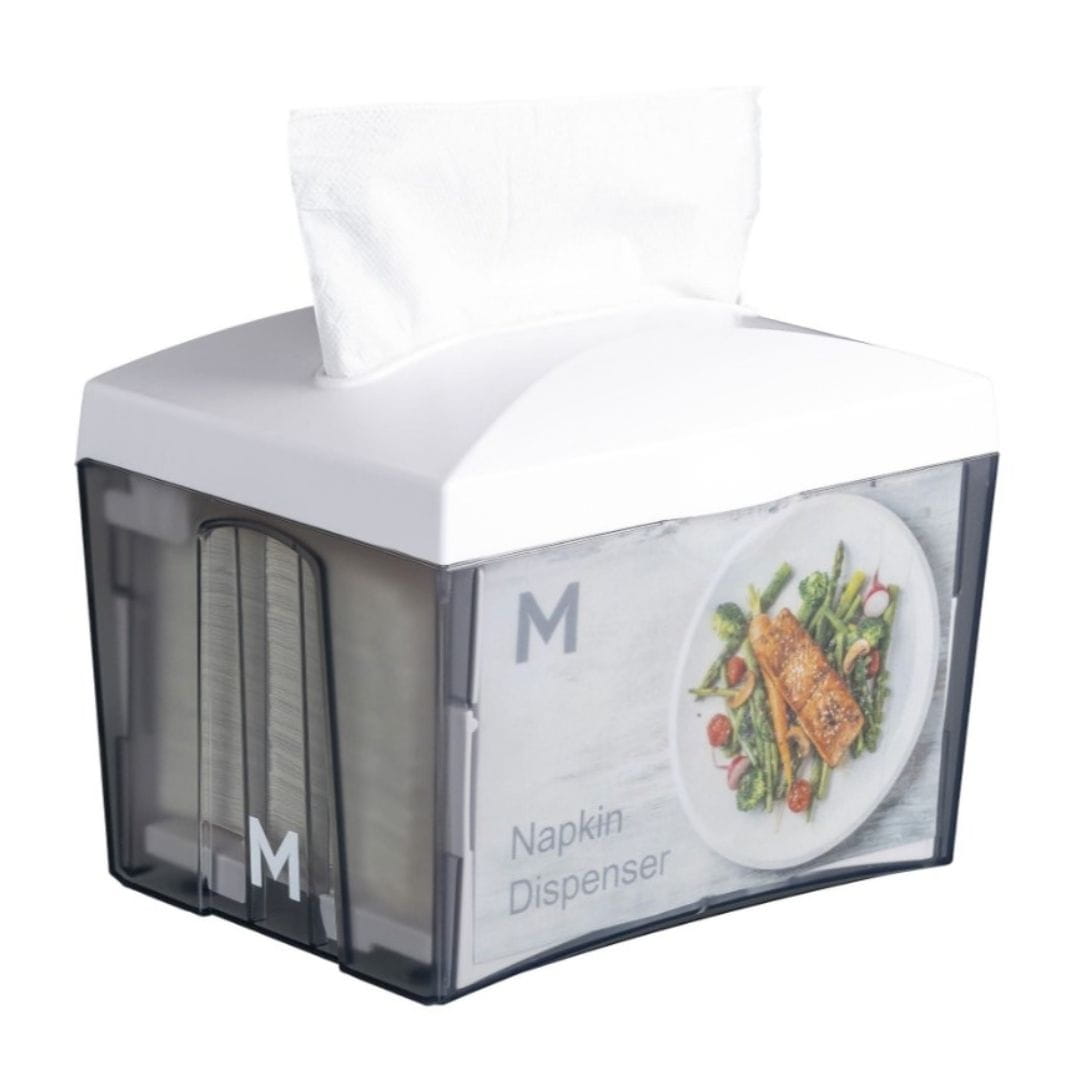 White tabletop napkin dispenser 500 sheet capacity suits MPH38495