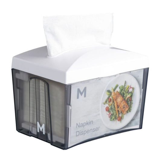 White tabletop napkin dispenser 500 sheet capacity suits MPH38495
