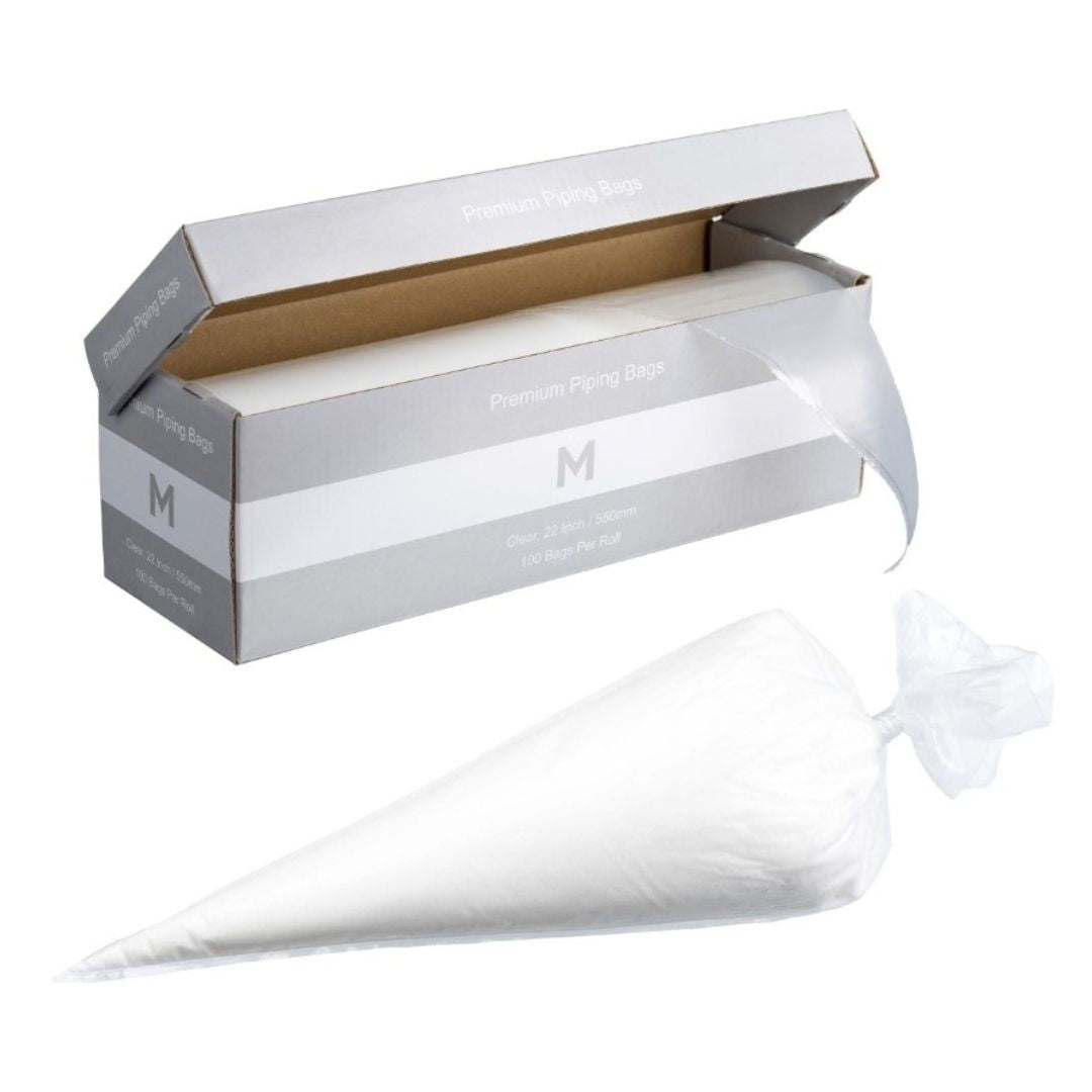 Clear premium piping bags 550mm 22 inch 80μm 5 rolls per box