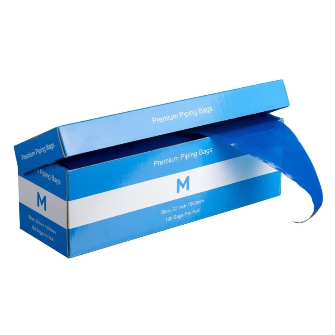 Blue premium piping bags 550mm 22 inch 80μm anti-slip 5 rolls per box