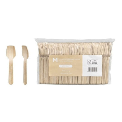Natural wooden ice cream spoons 100mm FSC 100% 1000 units per box