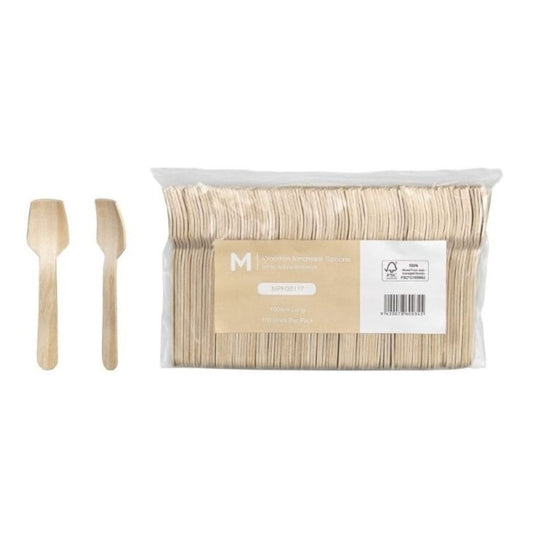 Natural wooden ice cream spoons 100mm FSC 100% 1000 units per box
