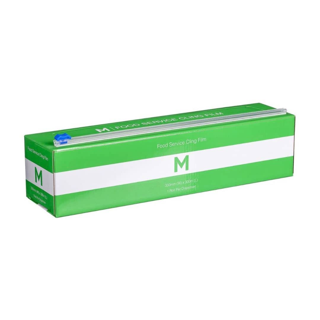 Premium clear cling film dispenser 330mm x 300m 9μm