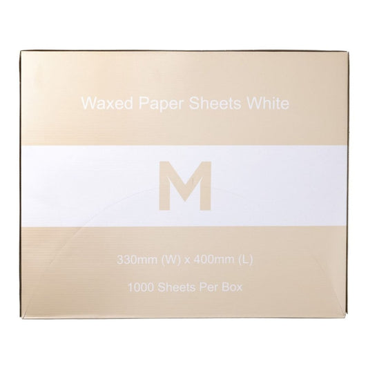 White large waxed paper sheets 330x400mm 40gsm 1000 sheets per pack 4 packs per box