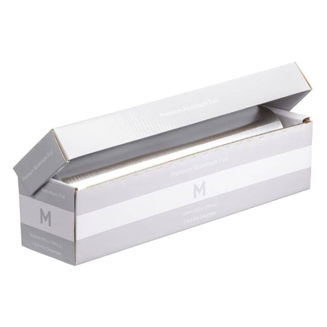 Premium silver aluminium foil dispenser 300mm x 150m 13 micron