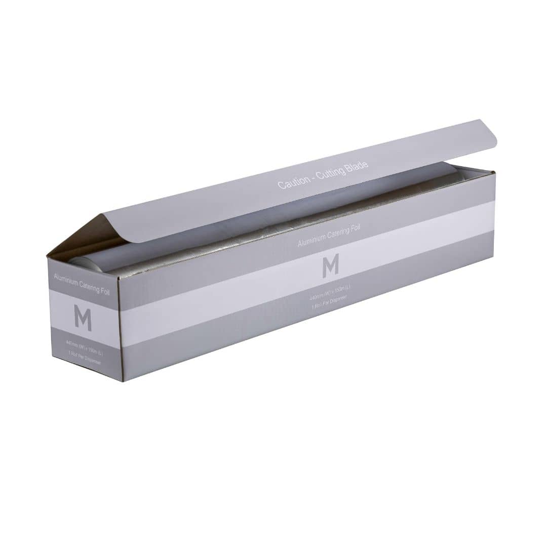 Premium silver aluminium foil dispenser 440mm x 150m 13 micron
