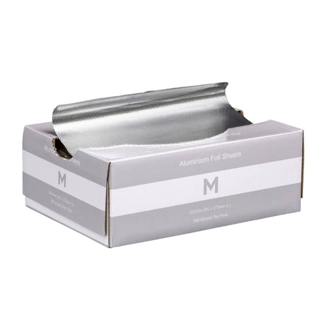 Medium embossed silver aluminium foil sheets 203x273mm 15 micron