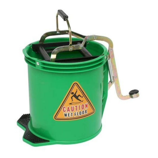 Metal Wringer Bucket - Green, 16L Capacity