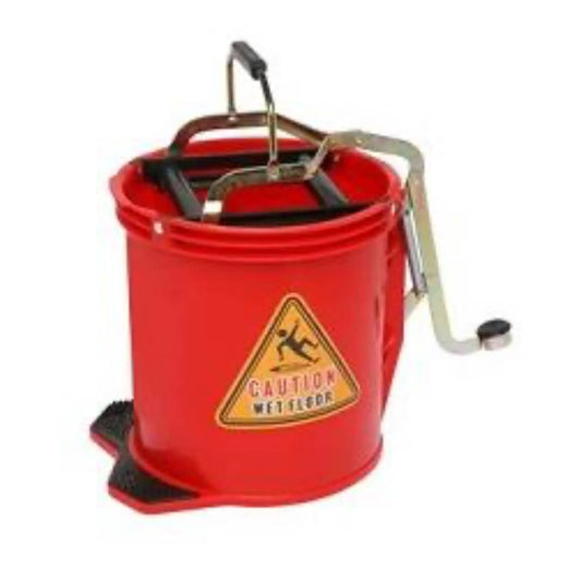 Metal Wringer Bucket - Red, 16L Capacity