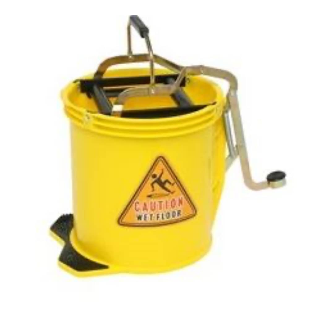 Metal Wringer Bucket - Yellow, 16L Capacity