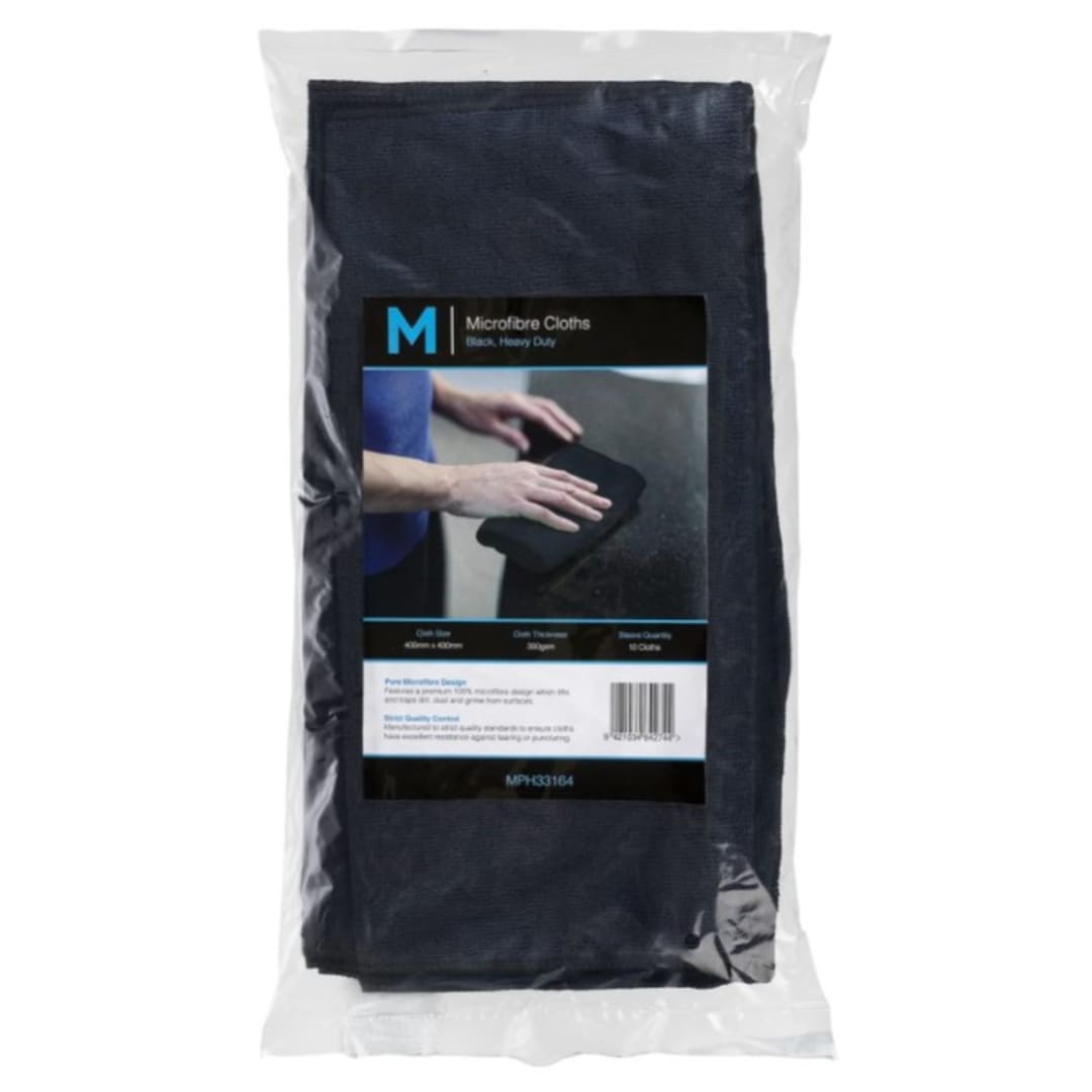 Microfibre Cloths - Black 400mm x 400mm 300gsm