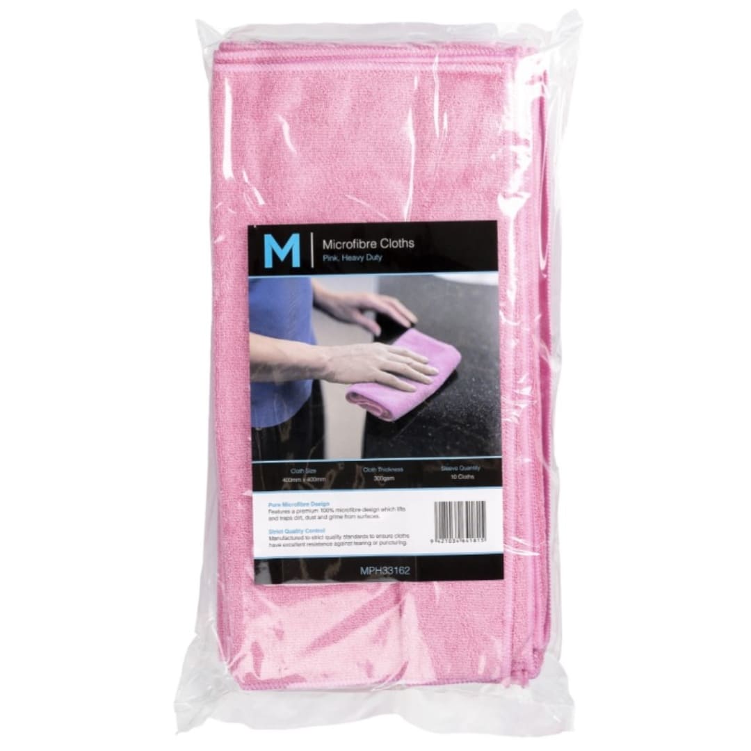 Microfibre Cloths - Pink 400mm x 400mm 300gsm