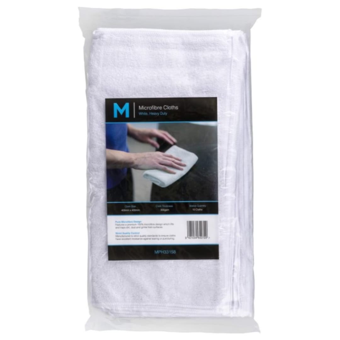 Microfibre Cloths - White 400mm x 400mm 300gsm