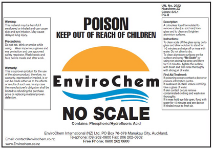 EnviroChem NO SCALE - GLASS SURFACE MINERAL DEPOSIT REMOVAL