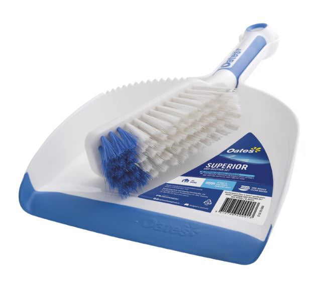 Oates Ultimate Dustpan Set - Grey and Blue