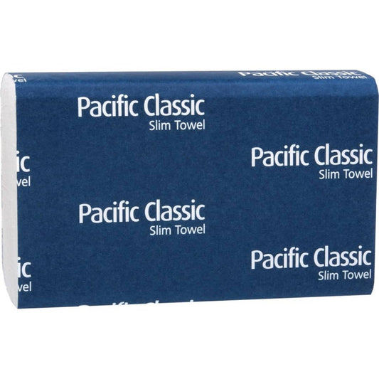 Pacific Classic Slim Towel White, 250 Sheets per pack - Carton of 16