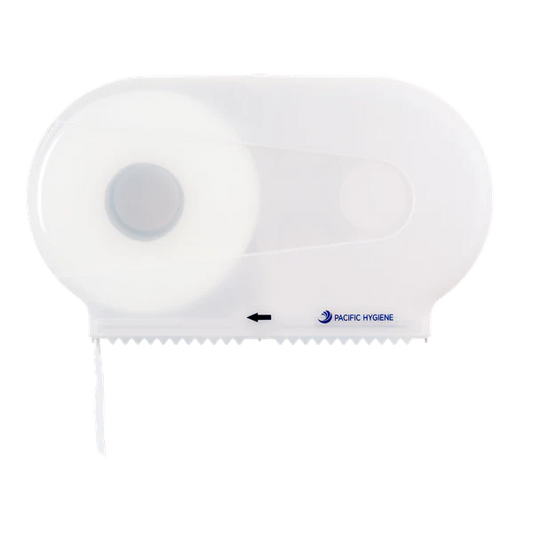 Pacific Hygiene D33W Double Jumbo Toilet Roll Dispenser - White