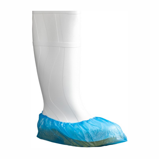Polyethylene Shoe Covers - Blue, 200mm x 400mm, 3.5g - 1600 Covers/Box