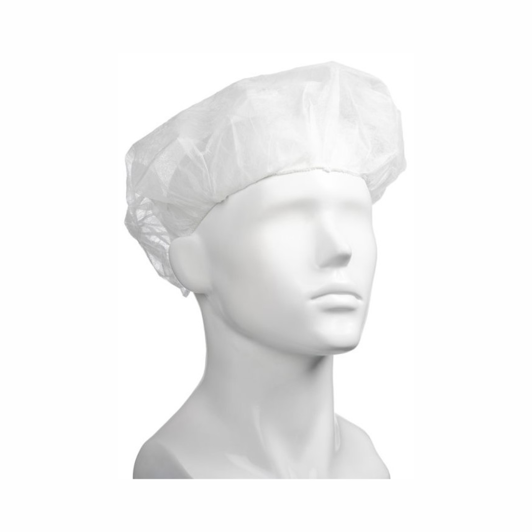 Polypropylene Bouffant Hats - 610mm Wide, 12gsm - 600 Hats/Box