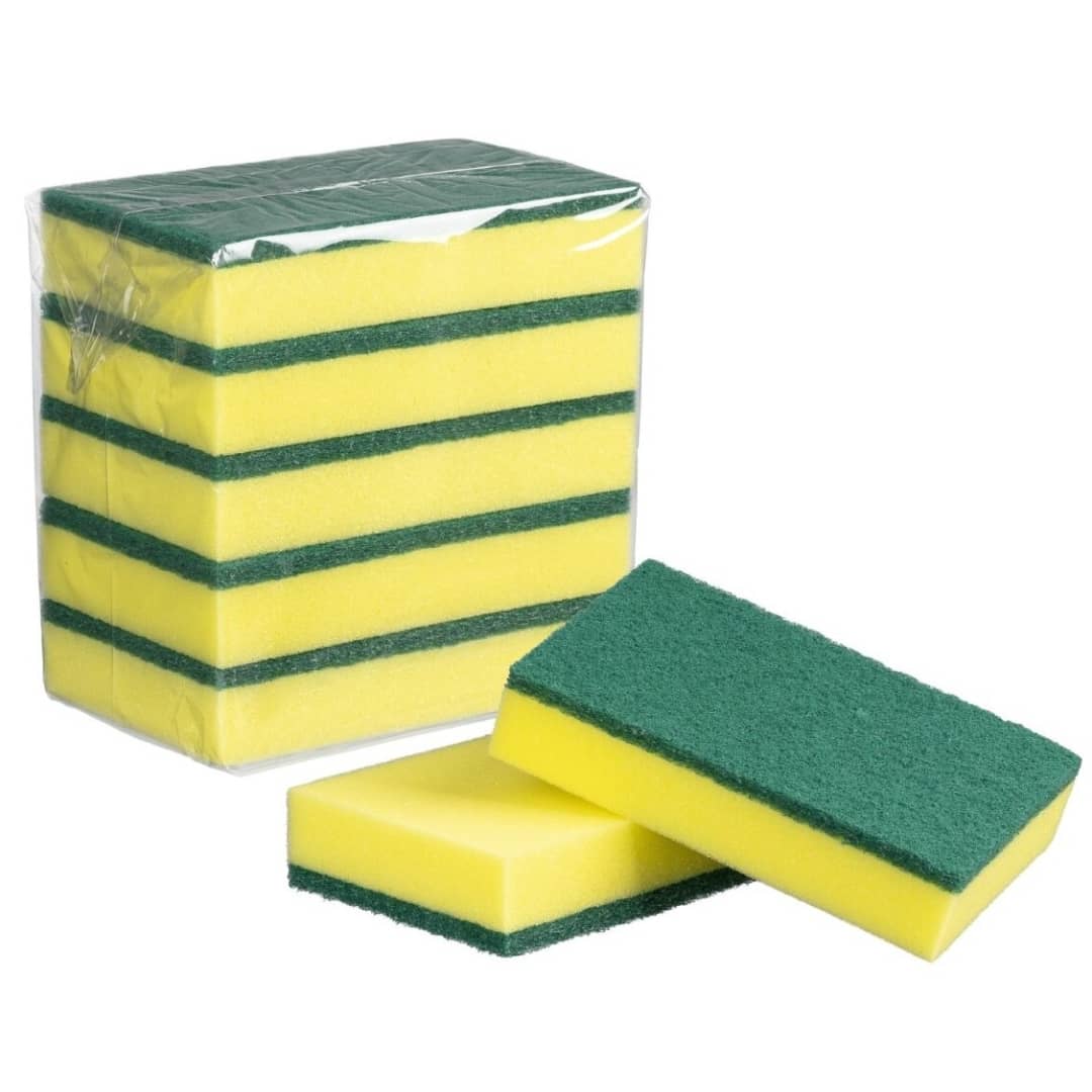 Premium Scouring Sponges - Yellow/Green, 100mm x 150mm x 30mm