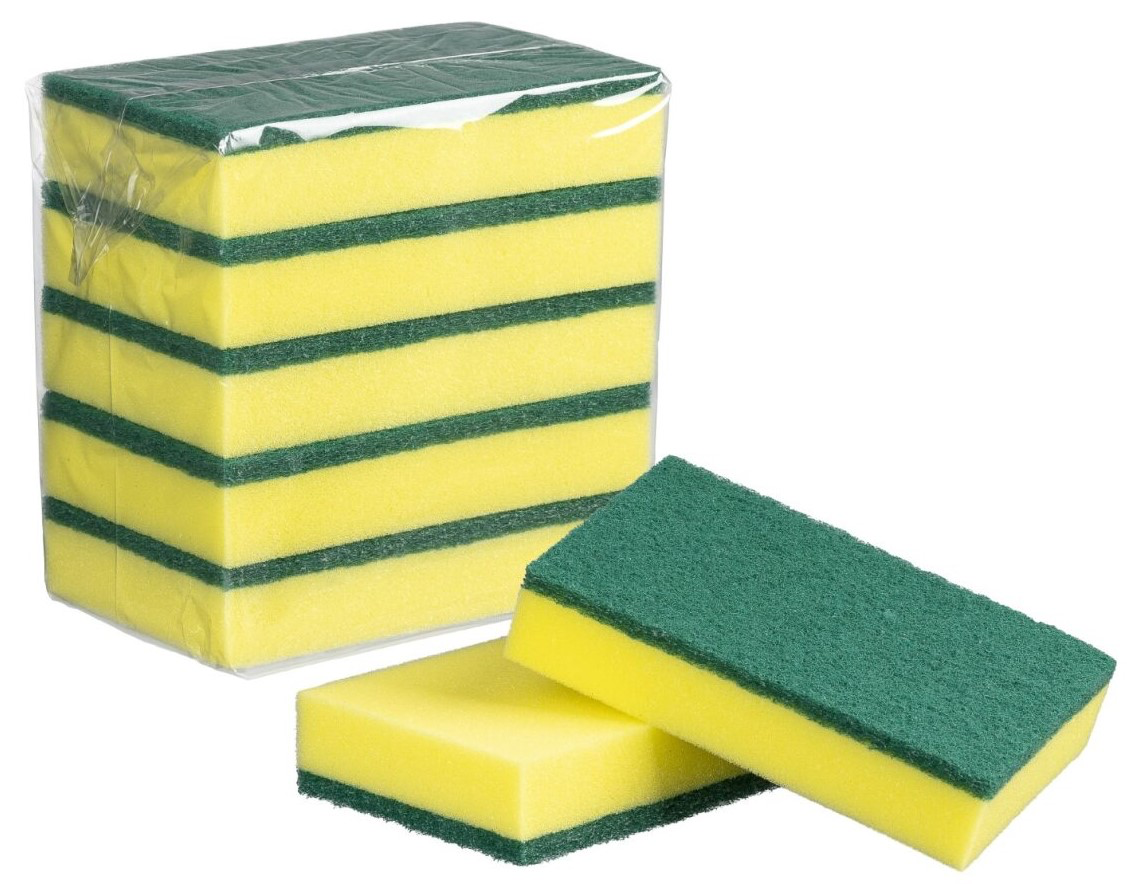 Premium Scouring Sponges - Yellow/Green, 100mm x 150mm x 30mm
