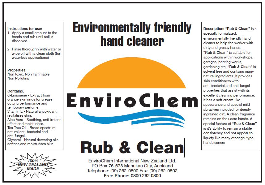 EnviroChem RUB AND CLEAN – ECO-FRIENDLY HAND CLEANER