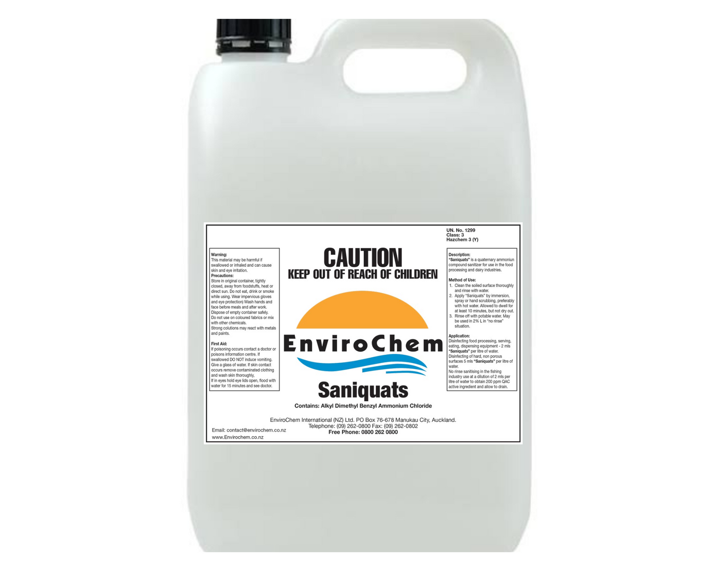 EnviroChem SANIQUATS – HIGHLY EFFECTIVE NON PERFUMED DISINFECTANT